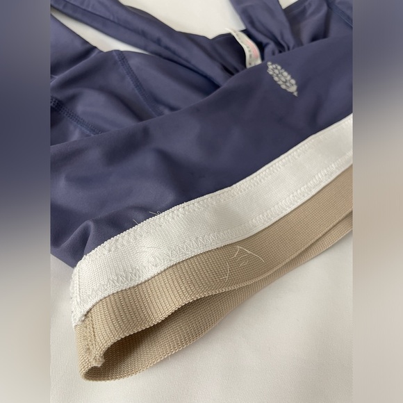 Free People Movement Sports Bra Size Medium Navy Blue,Tan and White - Picture 6 of 10